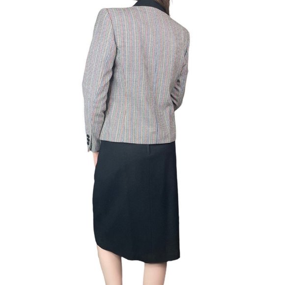VINT Stirling Copper Multicolor Tweed Blazer Skirt Set Wool Blend Fits 0 Petite - Picture 2 of 9